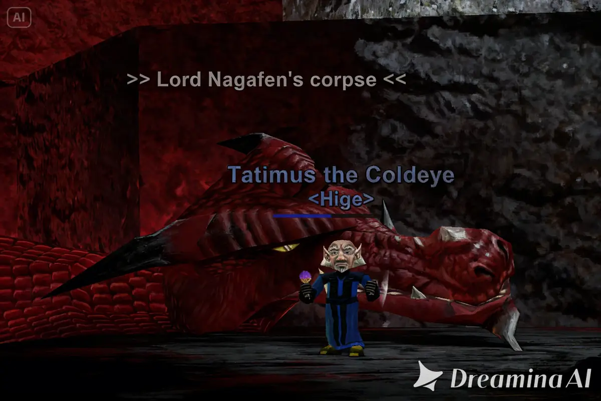 Tatimus standing on Lord Nagafen's corpse