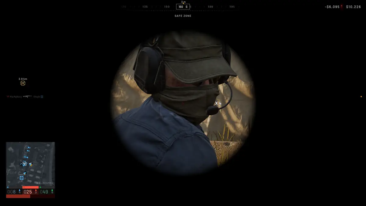 Enemy through a 4x scope